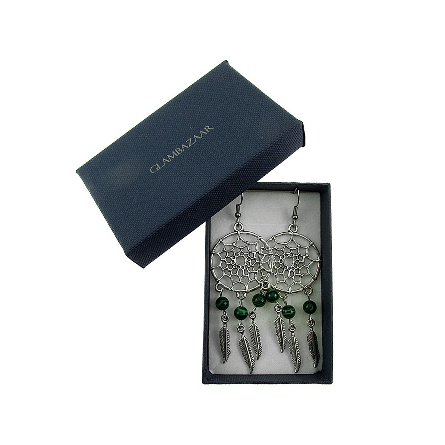 Cercei candelabru Dreamcatcher cu malachit fotografia produsului View 3 L