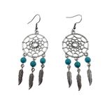 Cercei candelabru Dreamcatcher cu turcoaze fotografia produsului