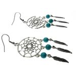 Cercei candelabru Dreamcatcher cu turcoaze fotografia produsului View 2 S