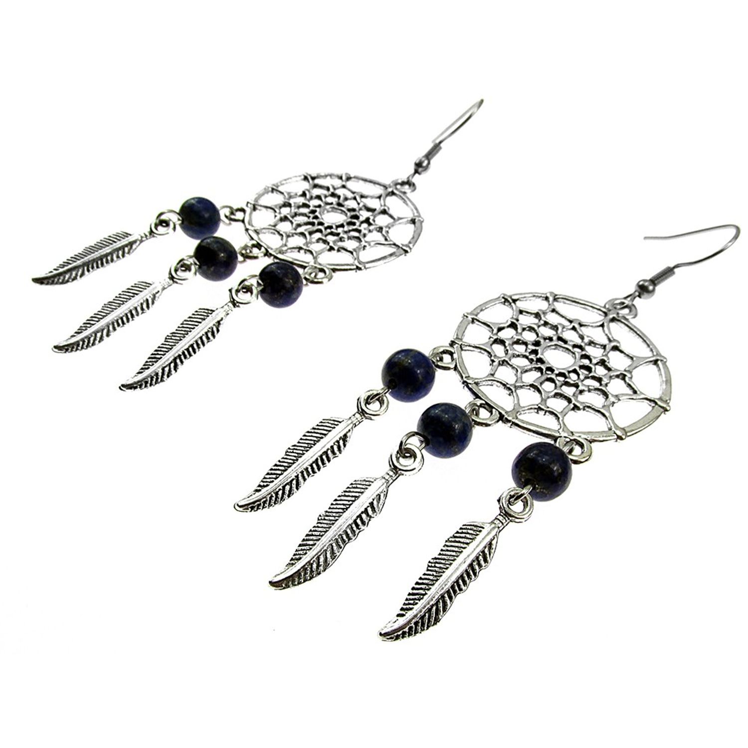Cercei candelabru Dreamcatcher cu lapis lazuli natural fotografia produsului View 4 L
