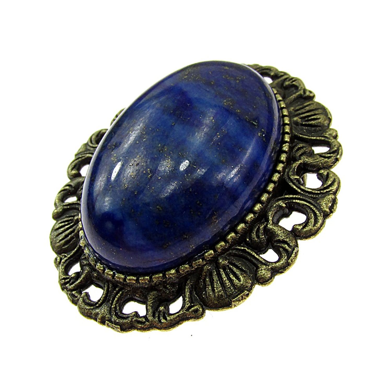 Brosa/pandantiv bronz antic cu lapis lazuli natural fotografia produsului View 3 L