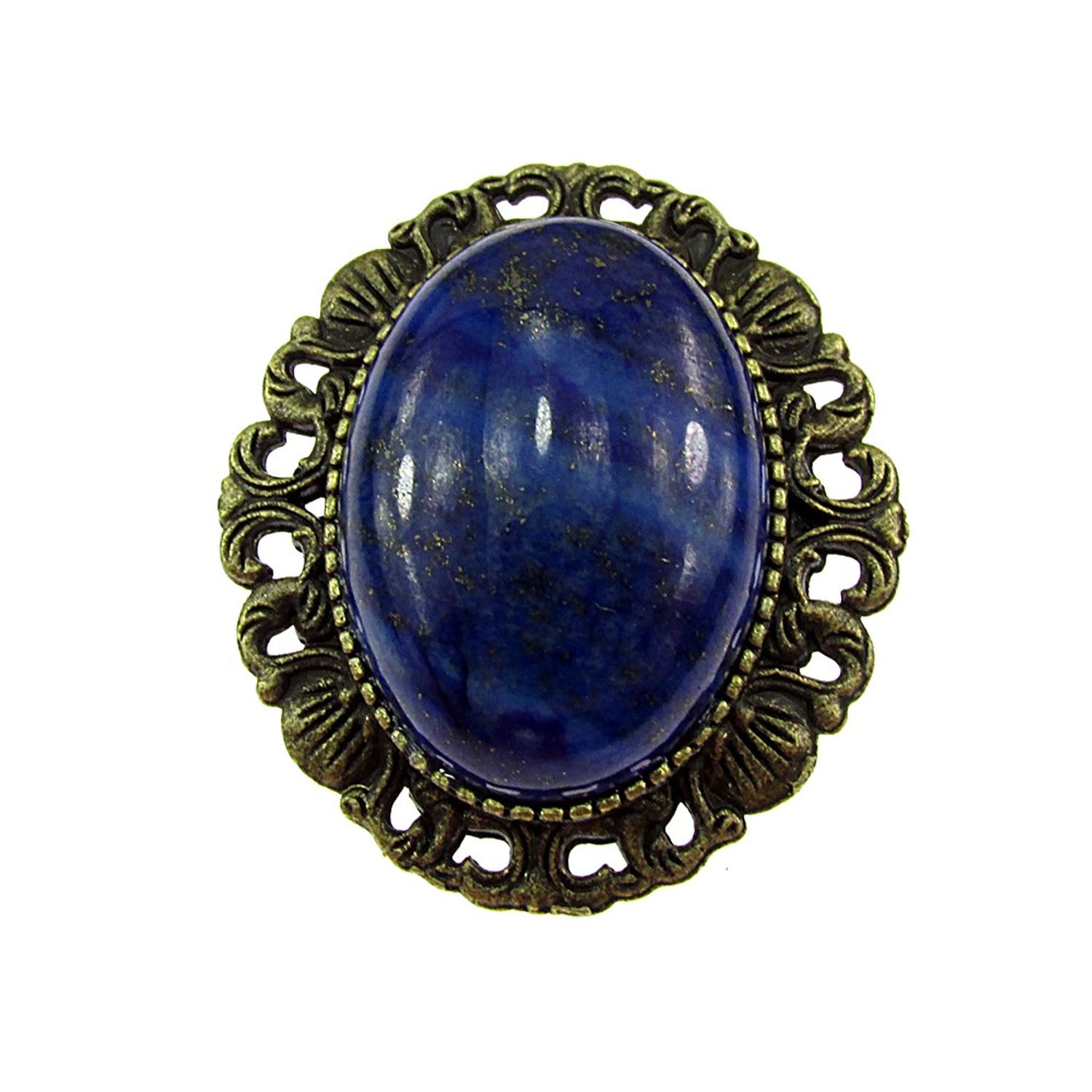 Brosa/pandantiv bronz antic cu lapis lazuli natural fotografia produsului