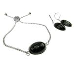 Set bratara si cercei inox cu onix fotografia produsului