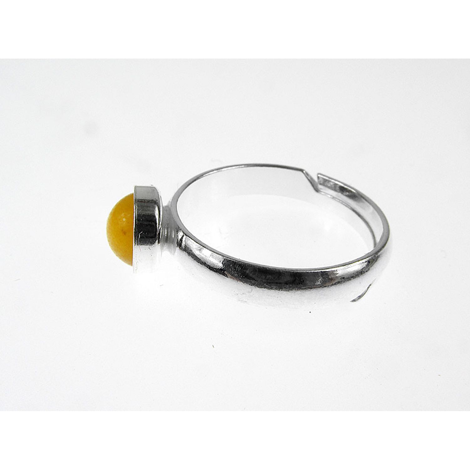 Inel argint reglabil cu jad galben natural 6 MM fotografia produsului View 4 L
