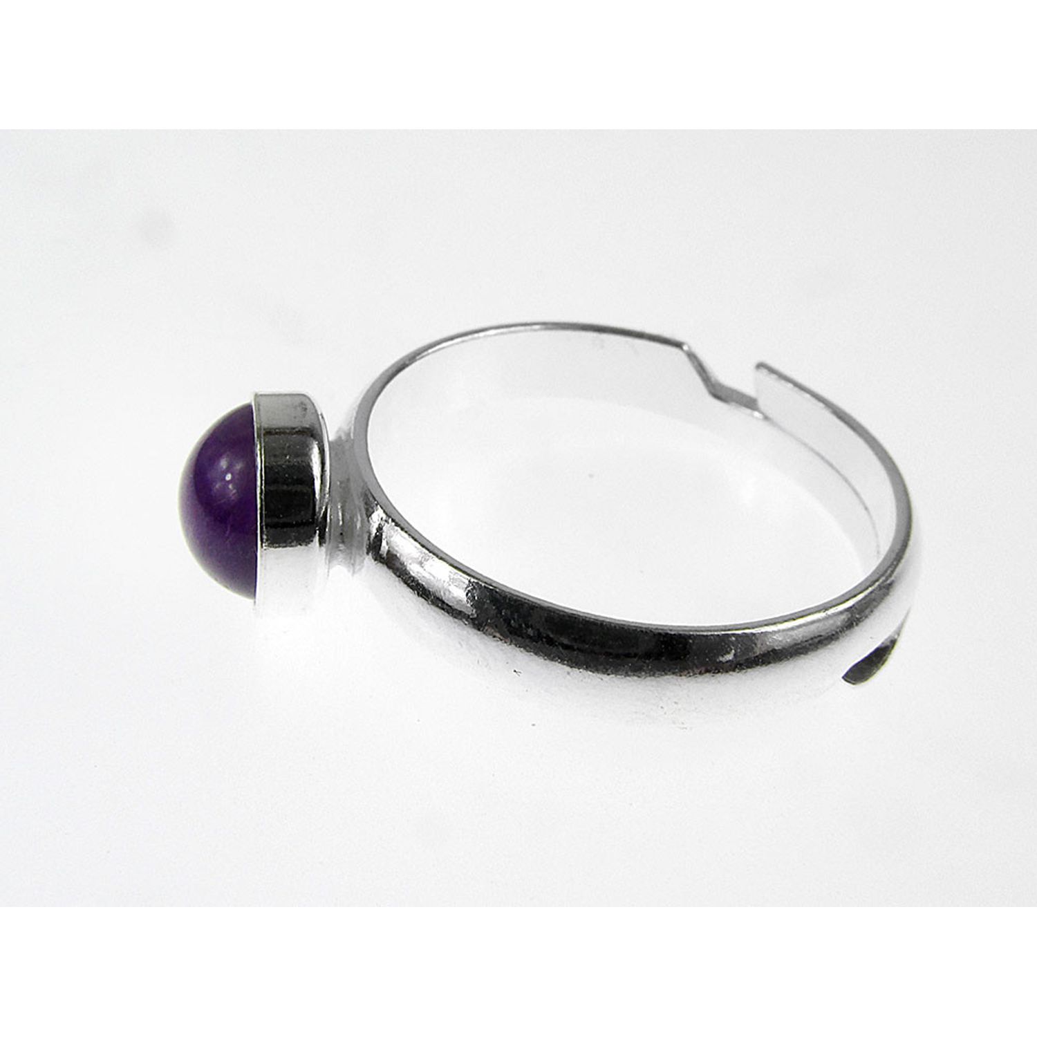 Inel argint reglabil cu ametist natural 6 MM fotografia produsului View 4 L