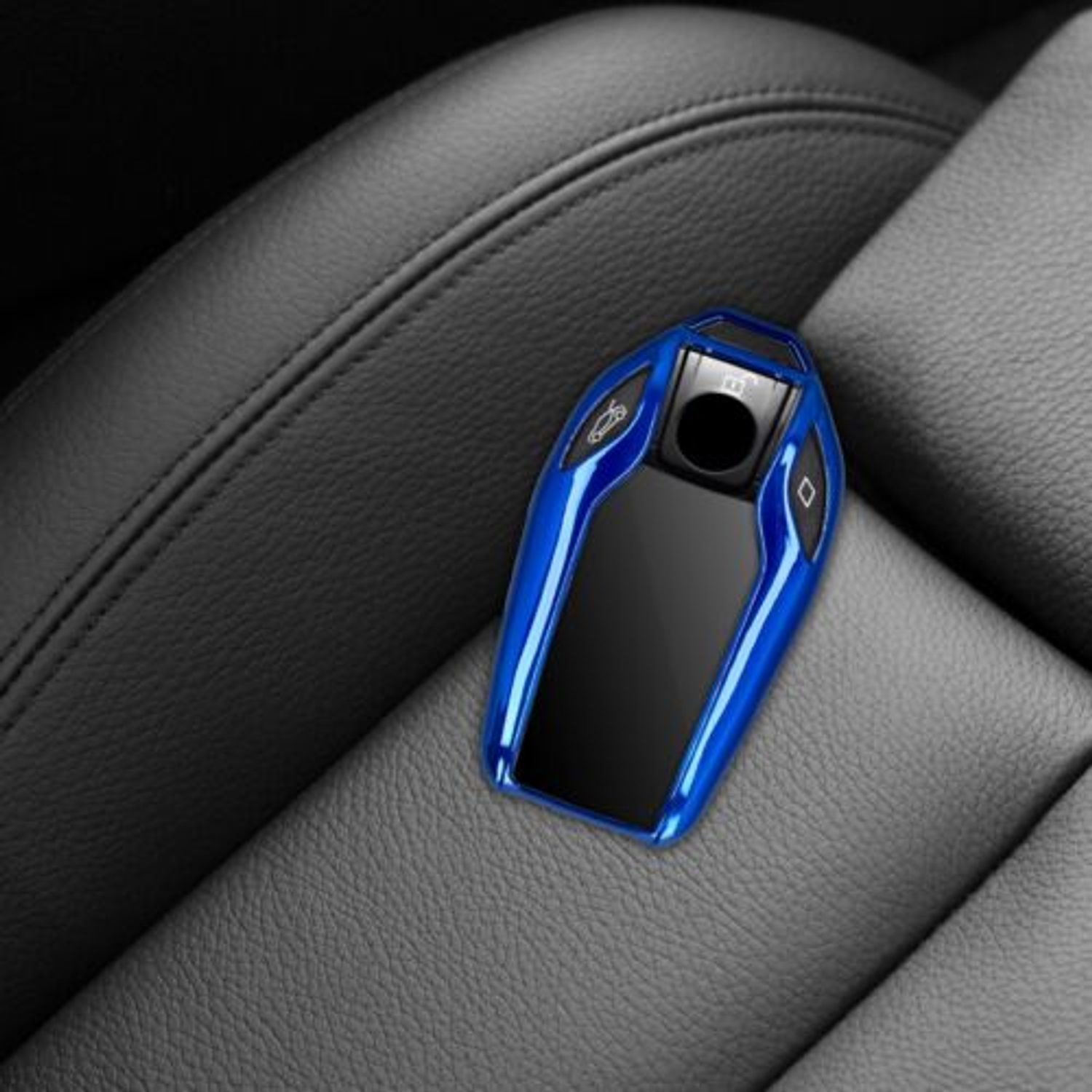 Husa Cheie Auto pentru BMW, Display, Kwmobile, Silicon, Albastru, 47310.98 fotografia produsului View 12 L