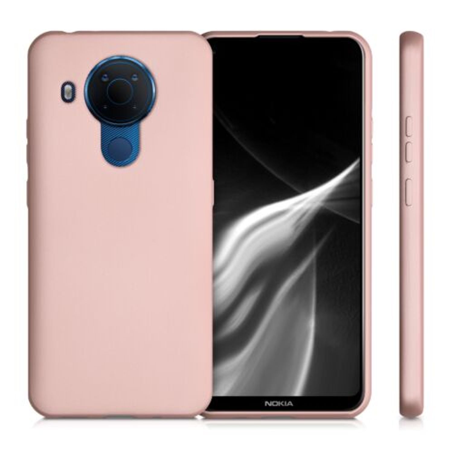 Husa pentru Nokia 5.4, Silicon, Rose Gold, 54317.31 fotografia produsului View 2 L