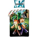 Lenjerie de pat, Minecraft, multicolora, 140x200 cm fotografia produsului