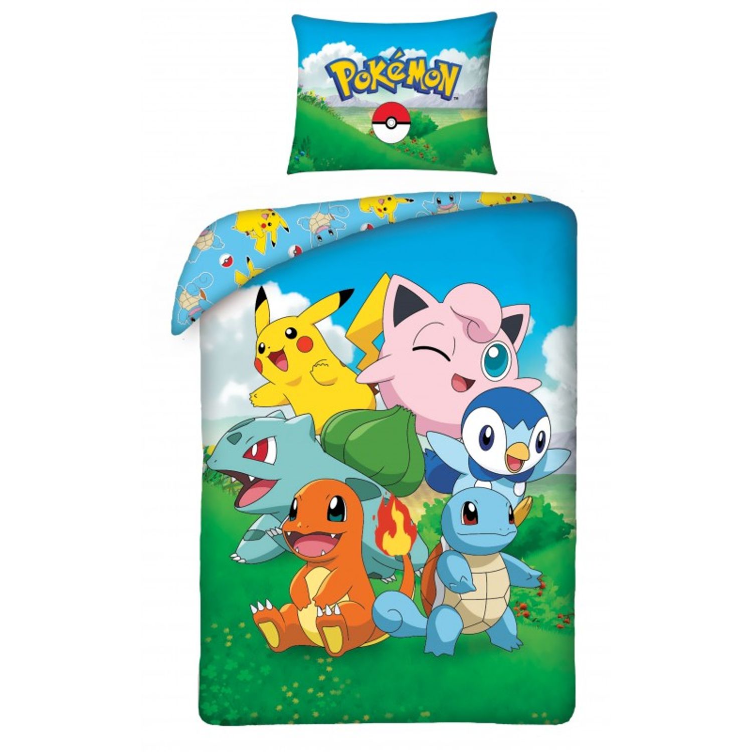 Lenjerie de pat Pokemon, 140x200 cm, 2 piese fotografia produsului