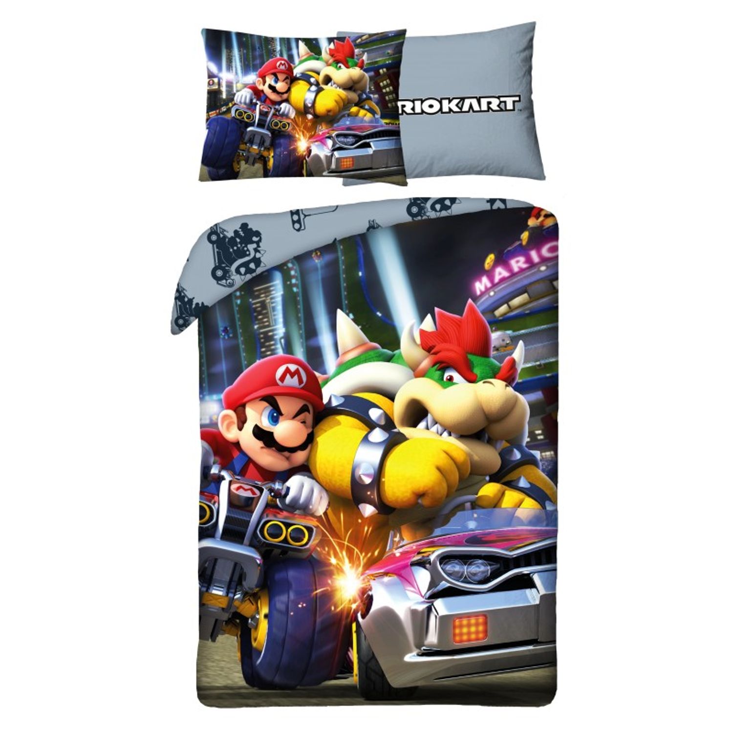 Lenjerie de pat Super Mario 2, multicolora, 140x200 cm fotografia produsului