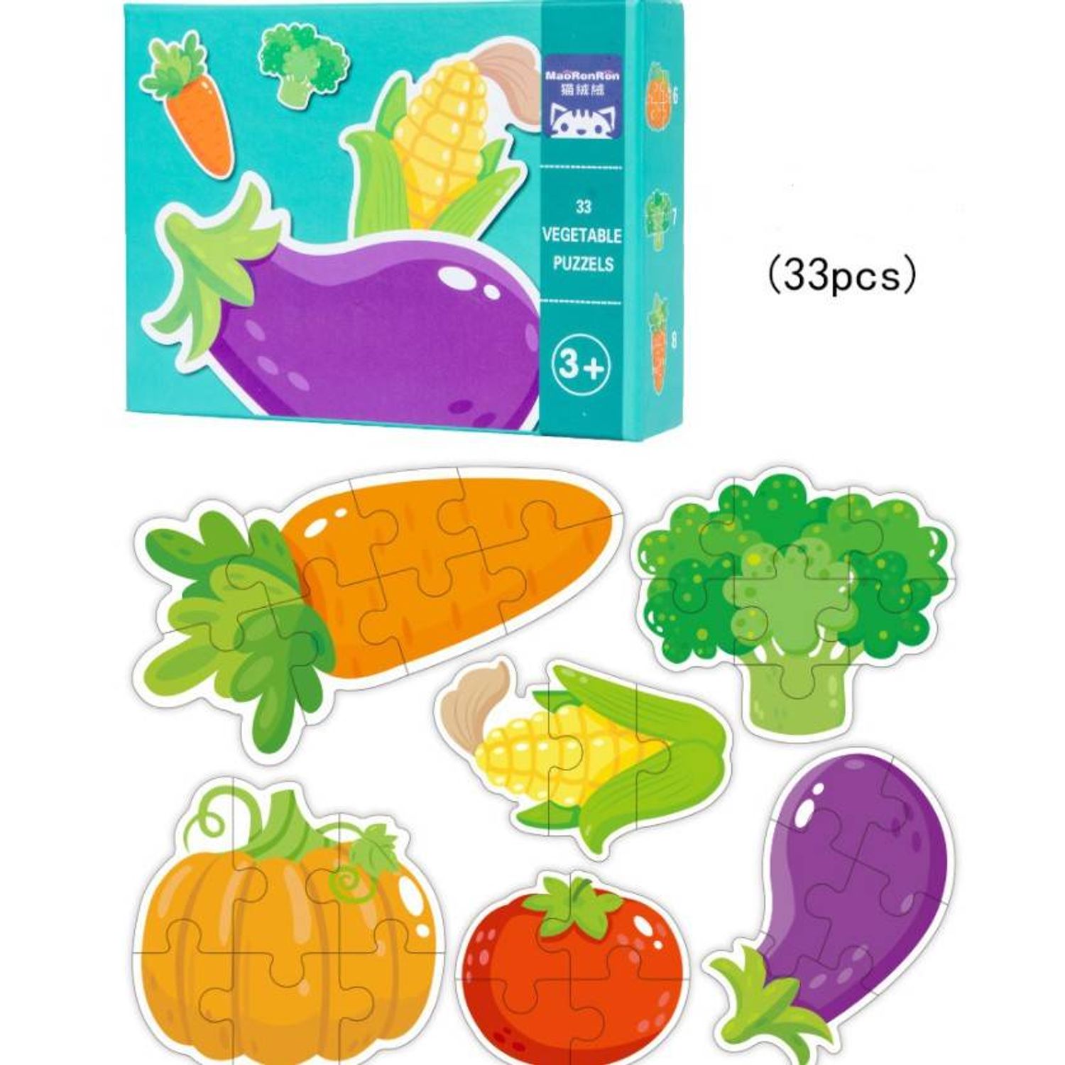 Set Puzzle din carton cu 6 Fructe, 7Toys fotografia produsului