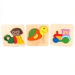 Set 3  Puzzle  educativ din lemn, 7Toys fotografia produsului