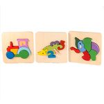 Set 3  Puzzle din  lemn, animalute, 7Toys fotografia produsului