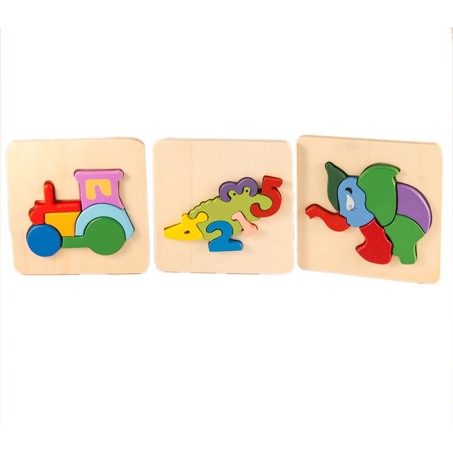Set 3  Puzzle din  lemn, animalute, 7Toys fotografia produsului