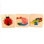 Set 3   Puzzle  din  lemn,  animalute, 7Toys fotografia produsului