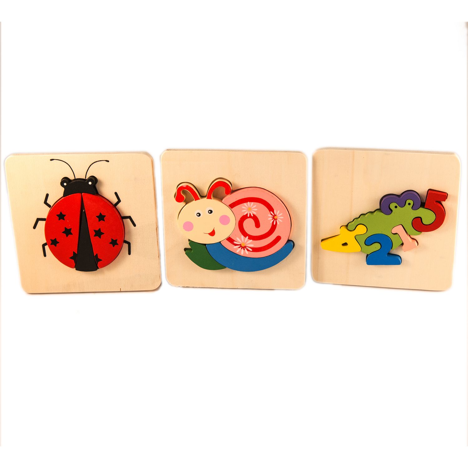 Set 3   Puzzle  din  lemn,  animalute, 7Toys fotografia produsului