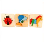 Set 3  Puzzle din lemn, animalute, 7Toys fotografia produsului