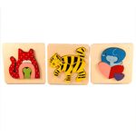 Set 3  Puzzle din lemn - Animalute, 7Toys fotografia produsului