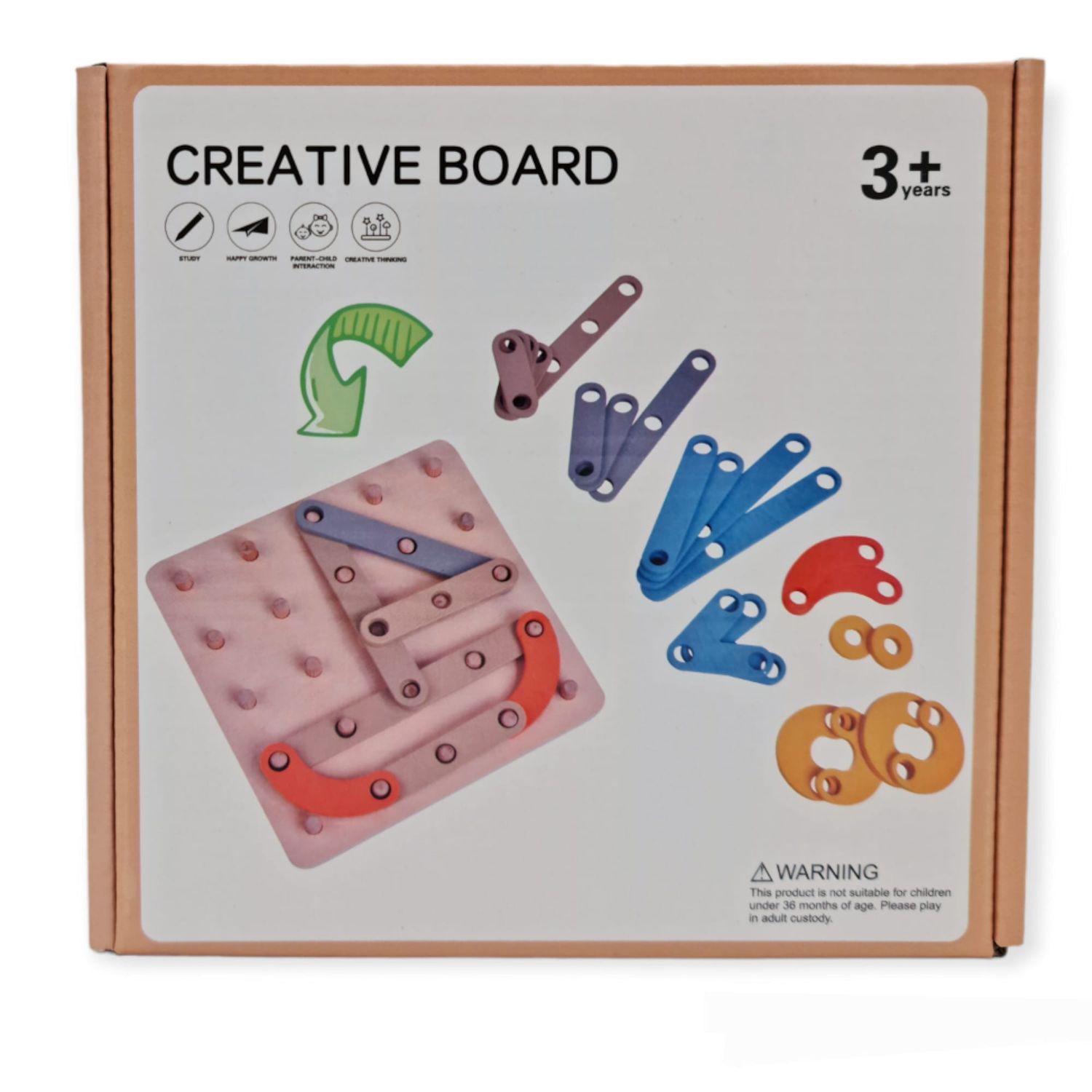 Joc educativ din lemn, litere, cifre, forme, 7Toys fotografia produsului