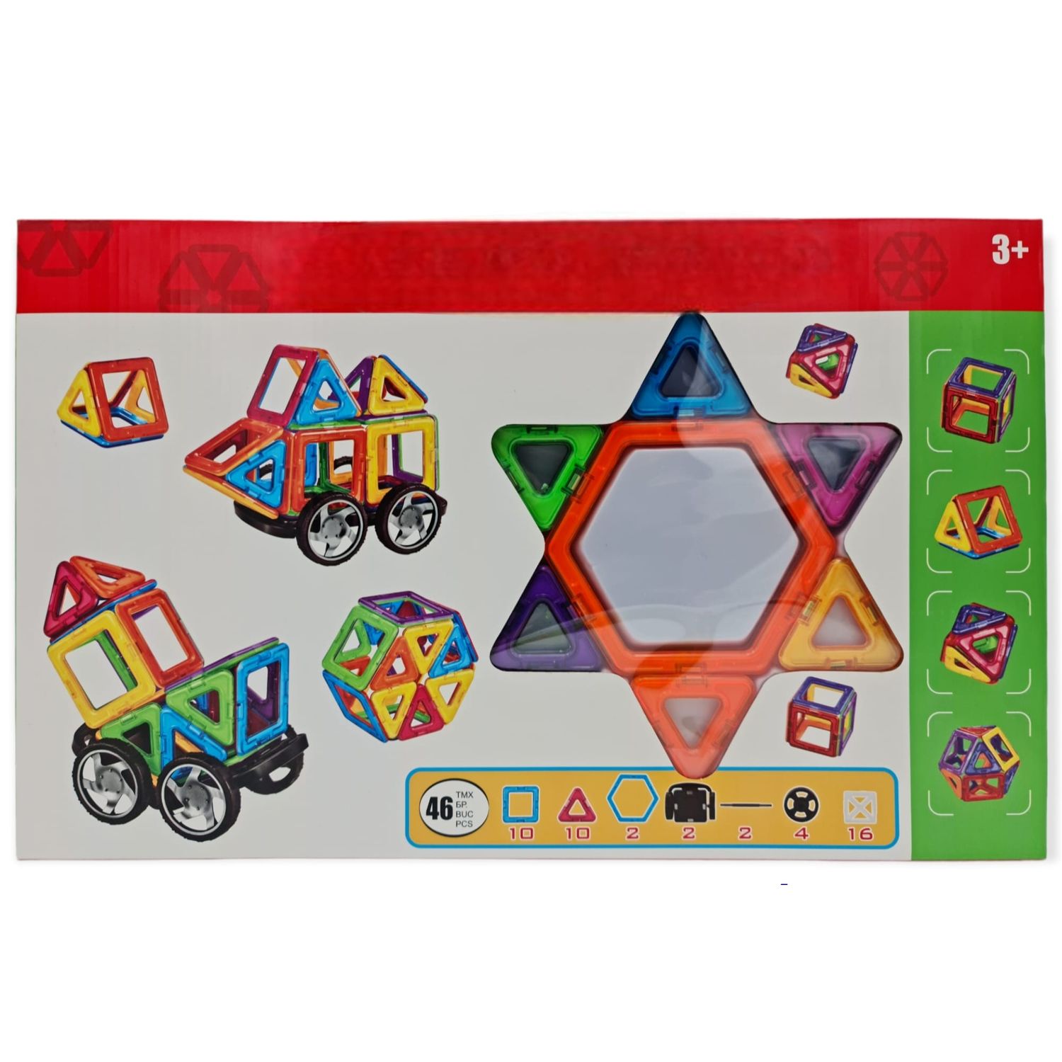 Set de construit magnetic 46 piese, 7Toys fotografia produsului