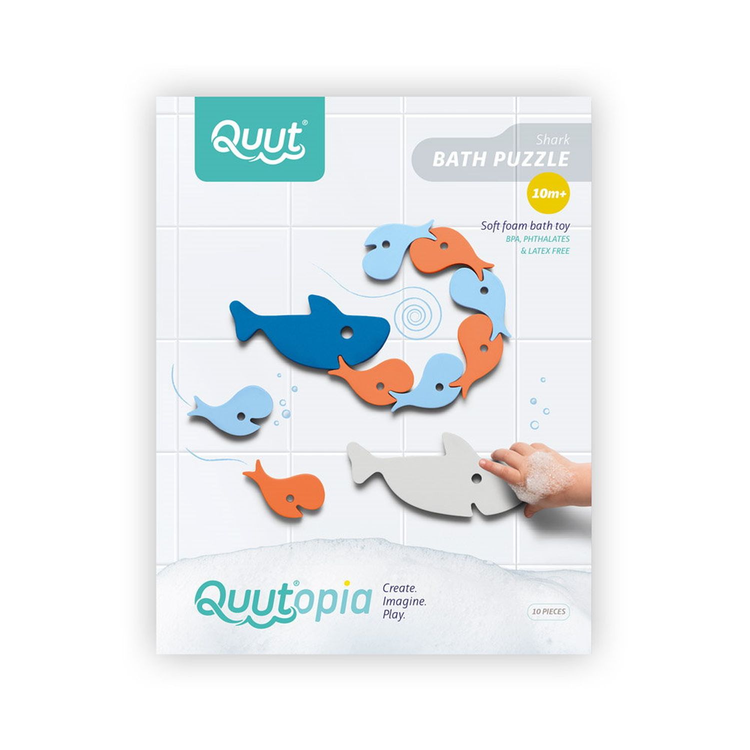 Puzzle de baie, set 10 piese, Rechini, 7Toys fotografia produsului