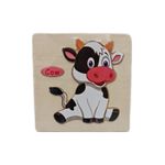 Puzzle din lemn 15x15 cm - Vacuta, 7Toys fotografia produsului