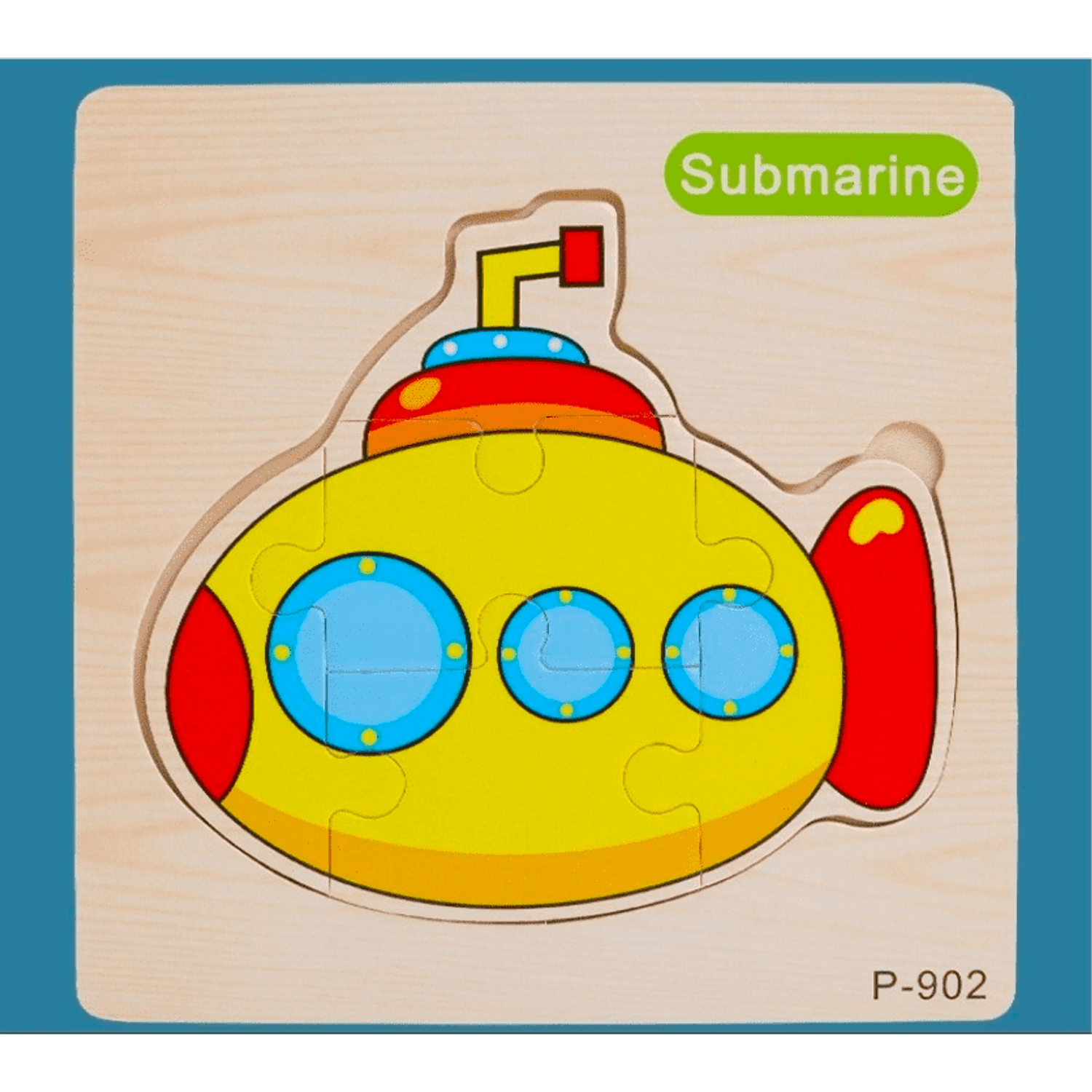 Puzzle Incastru din lemn - Submarin, 7Toys fotografia produsului