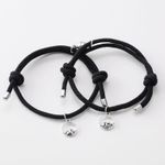 Set bratari cuplu cu magnet, tip sfoara, negru fotografia produsului