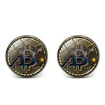 Set Butoni camasa, model Bitcoin, negru fotografia produsului
