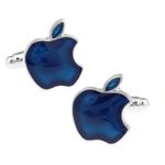 Butoni camasa, model Apple, culoare argintiu/albastru, 15mm fotografia produsului