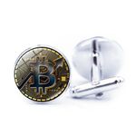 Set Butoni camasa, model Bitcoin, argintiu fotografia produsului