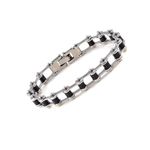 Bratara pentru barbati, negru/argintiu, model B7, 21 cm fotografia produsului