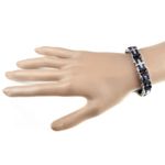 Bratara pentru barbati, negru/argintiu, model B5, 21 cm fotografia produsului View 4 S