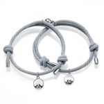 Set bratari cuplu cu magnet, tip sfoara, gri fotografia produsului