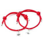 Set bratari cuplu cu magnet, tip sfoara, rosu fotografia produsului