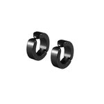 Cercel barbati rotund cu clips, negru fotografia produsului View 2 S
