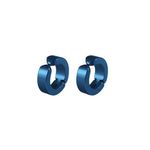 Cercel barbati rotund cu clips, albastru fotografia produsului View 2 S