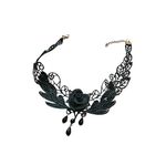 Colier Choker din dantela neagra Gothic A3, Negru fotografia produsului