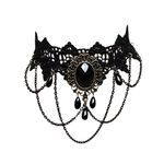 Colier Choker din dantela neagra Gothic A2, Negru fotografia produsului