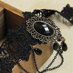Colier Choker din dantela neagra Gothic A2, Negru fotografia produsului View 5 S