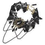 Colier Choker din dantela neagra Gothic A2, Negru fotografia produsului View 4 S