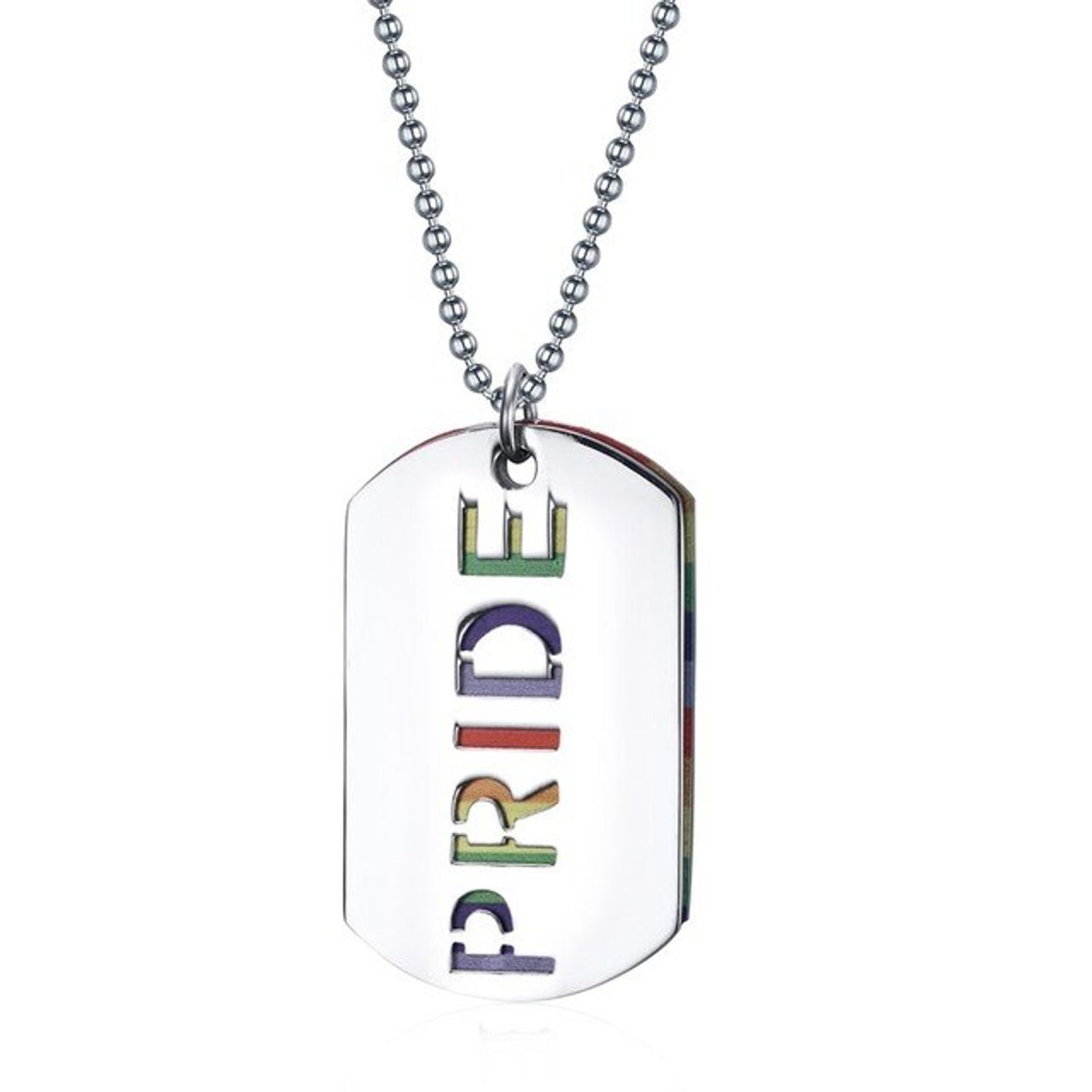 Lantisor cu pandantiv LGBT Pride, argintiu fotografia produsului