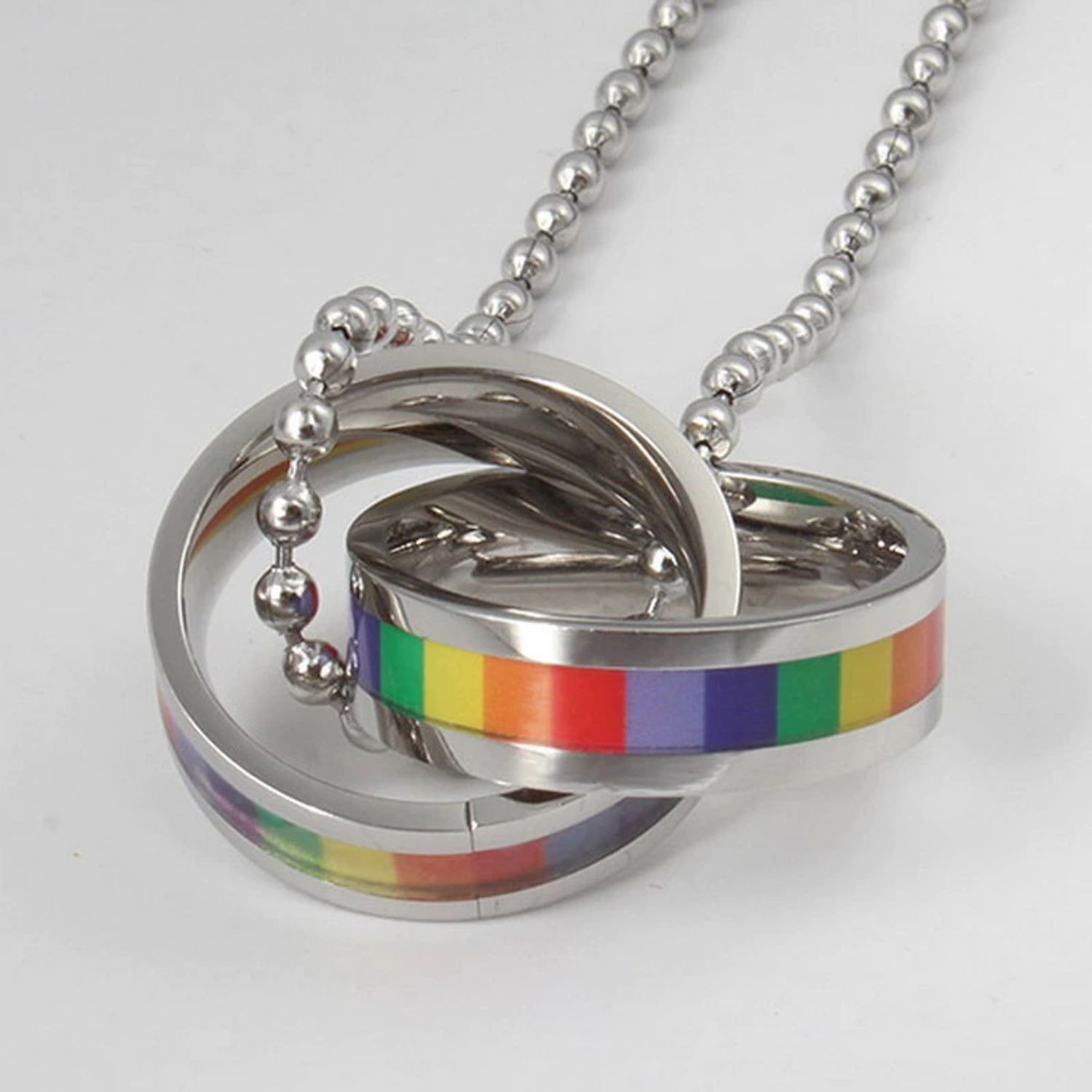 Lantisor cu pandantiv LGBT, argintiu fotografia produsului View 3 L