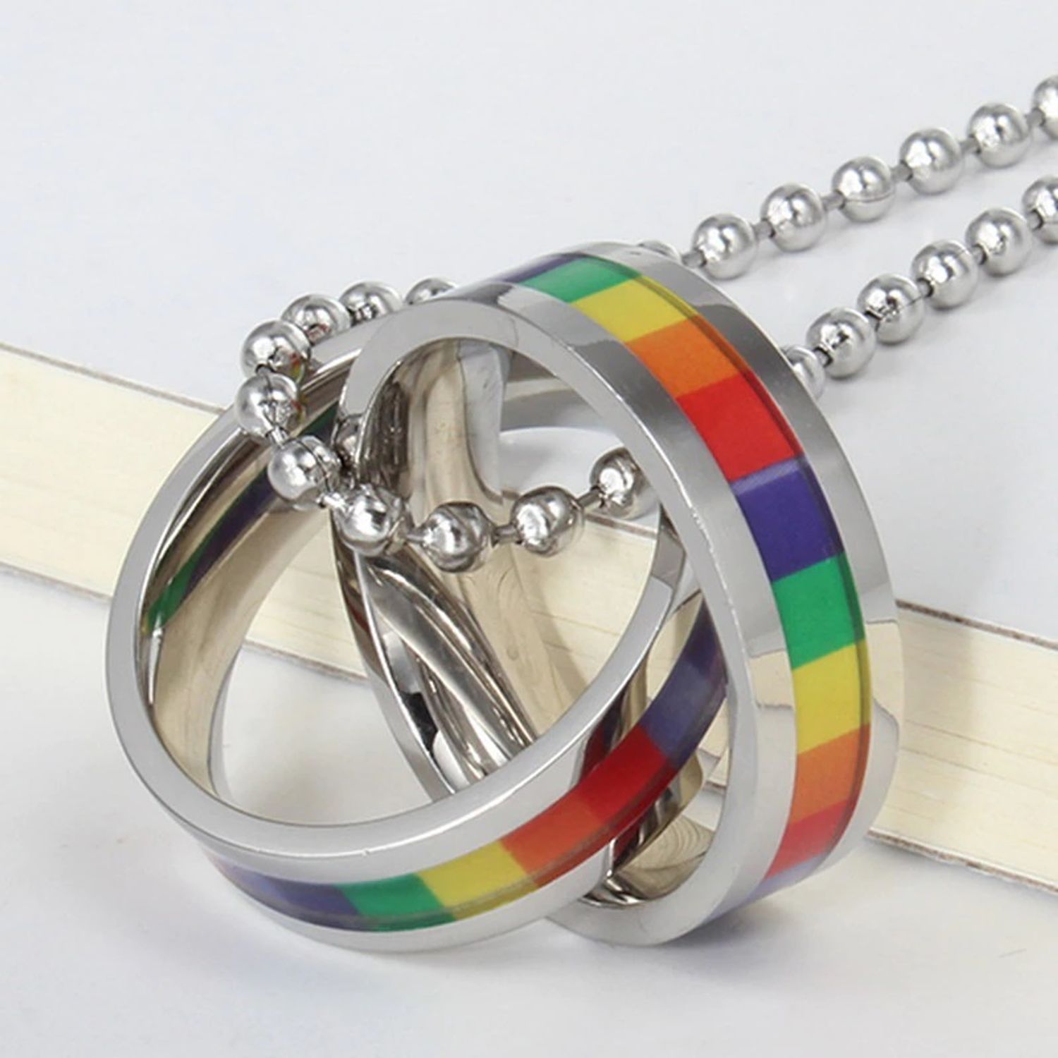 Lantisor cu pandantiv LGBT, argintiu fotografia produsului View 4 L