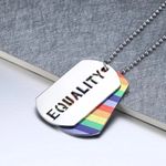 Lantisor cu pandantiv LGBT Equality, argintiu fotografia produsului View 2 S