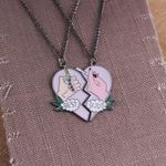 Set 2 Lantisoare cu Pandantive - Inima Best Friends Bff Best Buds, Multicolor fotografia produsului View 2 S