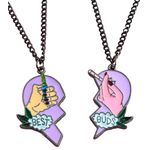 Set 2 Lantisoare cu Pandantive - Inima Best Friends Bff Best Buds, Multicolor fotografia produsului View 3 S