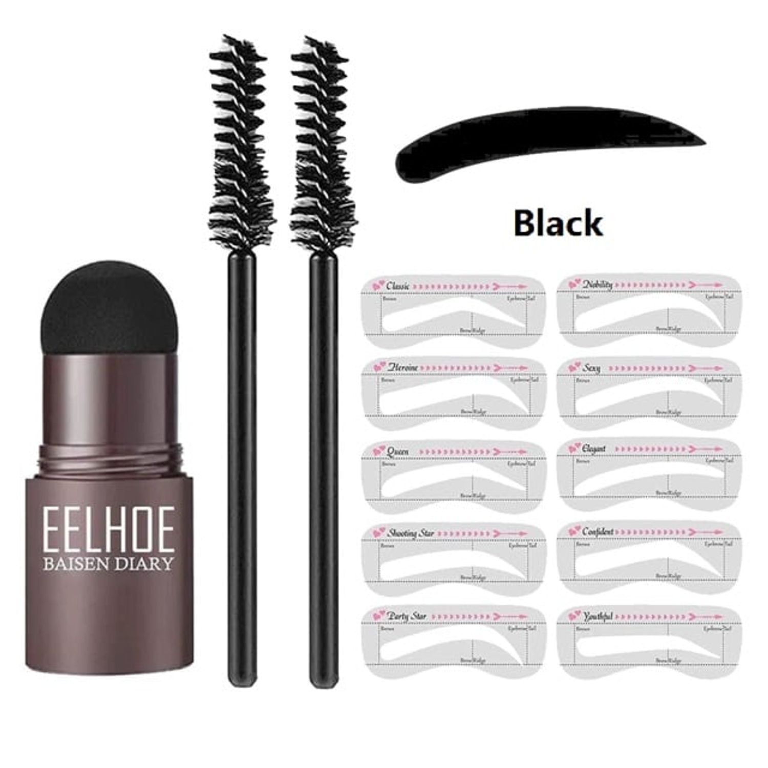 Kit pentru sprancene, Shaping eyebrow, tip stampila, Black fotografia produsului View 2 L