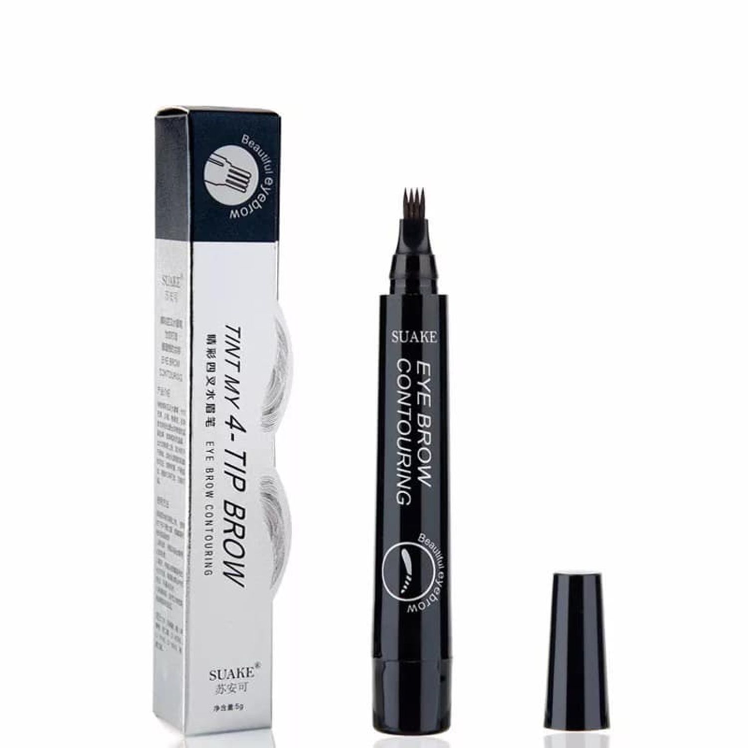 Creion pentru sprancene, 3D Microblading, Rezistent la apa, Long Lasting, Tatoo 5 g, Nr 5 Black fotografia produsului View 2 L