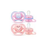 Philips Avent - Set suzete   Ultra air   2 buc  0 luni+ din Silicon  Roz fotografia produsului